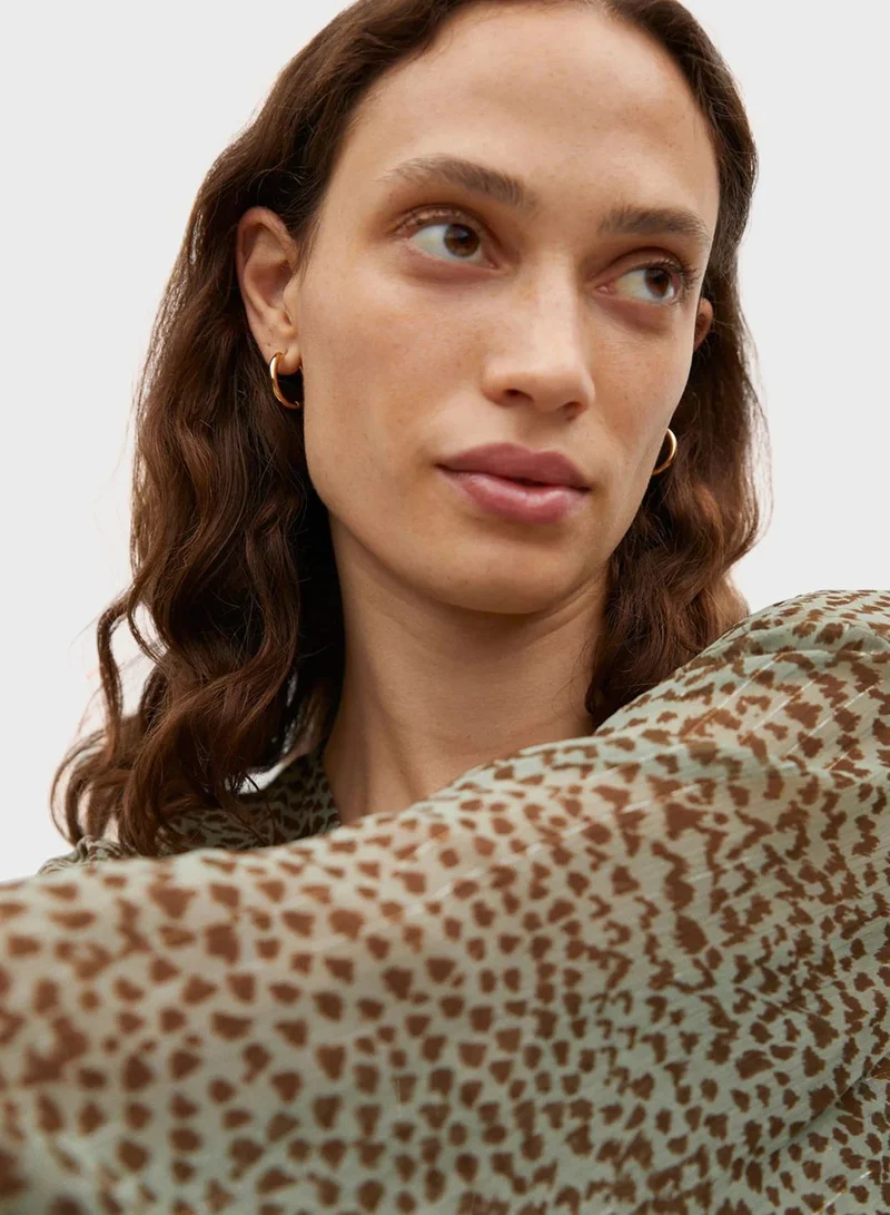 MANGO Printed Surplice Top