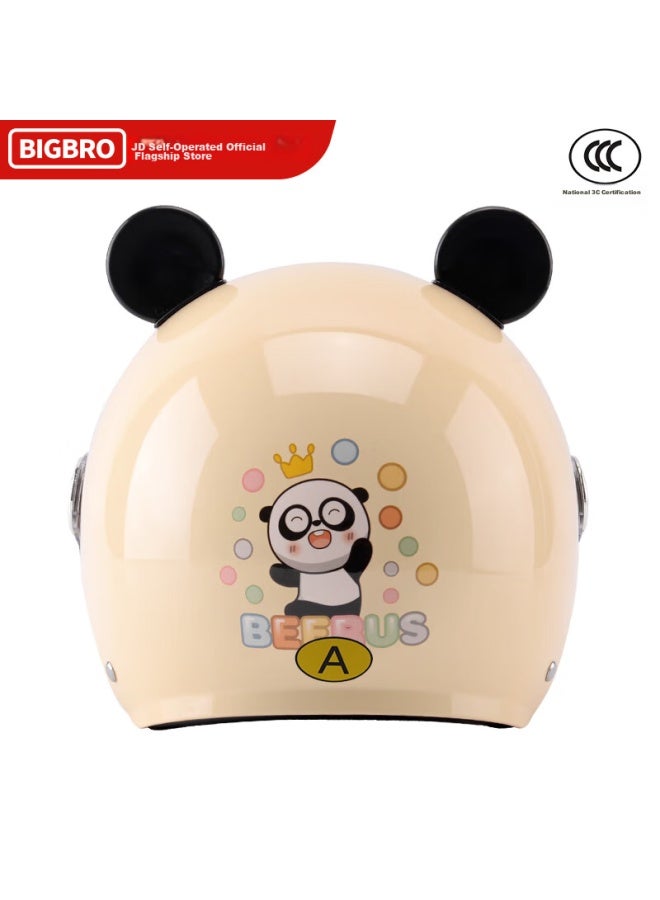 Bigbro K15 Children's Model, Khaki Panda, 3c Electric Motorcycle Helmet For Boys And Girls, Summer Sun Protection, All-season Use - Image 3