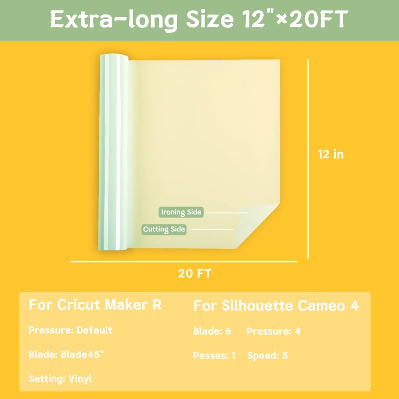 HTVRONT Clear Sublimation HTV Vinyl Matte 12" X 20FT - Sublimation Vinyl High Transfer Rate - Bright Smooth Washable HTV for T-Shirt/Hat/Pillow/Bag - Image 4