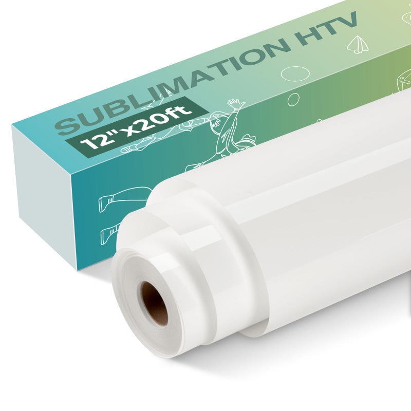 HTVRONT Clear Sublimation HTV Vinyl Matte 12" X 20FT - Sublimation Vinyl High Transfer Rate - Bright Smooth Washable HTV for T-Shirt/Hat/Pillow/Bag - Image 1