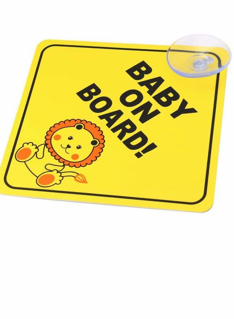 KASTWAVE Baby on Board Sticker, KASTWAVE 2 PCS Baby On Board Warning Signs with Suction Cups Baby on Board Sticker Sign for Car Warning Removable (4.72 x 4.72 inch)  - Image 4