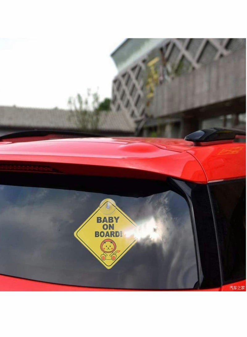 KASTWAVE Baby on Board Sticker, KASTWAVE 2 PCS Baby On Board Warning Signs with Suction Cups Baby on Board Sticker Sign for Car Warning Removable (4.72 x 4.72 inch)  - Image 3
