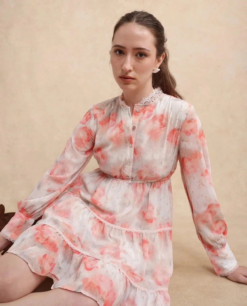 Rareism Women's Abstract Print Mini Dress