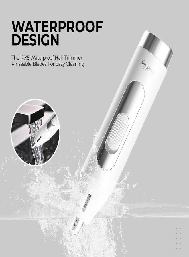 فاندلاي ماكينة تشذيب شعر الحواجب والأنف اللاسلكية 3 في 1 من فانديلاي | مزيل شعر الوجه | صغيرة الحجم، محمولة، منخفضة الضوضاء ومقاومة للماء | للرجال والنساء | تعمل بالبطارية بتصميم مريح | فرشاة تنظيف وبطاريات مرفقة. - Image 4