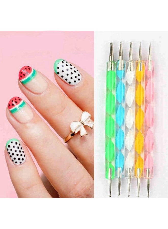 SHIVEXIM ® 5 pieces Nail Art Dotting Marbleizing Tool Pen for Nail Decoration Stamping (Multicolour) - Image 5