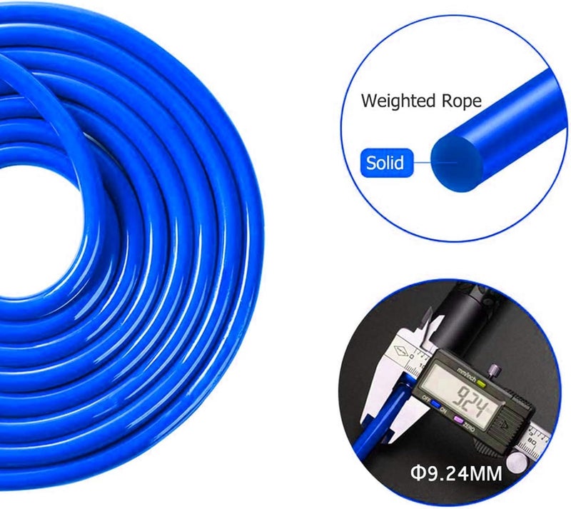 Redify Weighted Jump Rope for Workout Fitness(1LB), Tangle-Free Ball Bearing Rapid Speed Skipping Rope for MMA Boxing Weight-loss,Aluminum Handle Adjustable Length 9MM Fabric Cotton+9MM Solid PVC Rope - Image 5