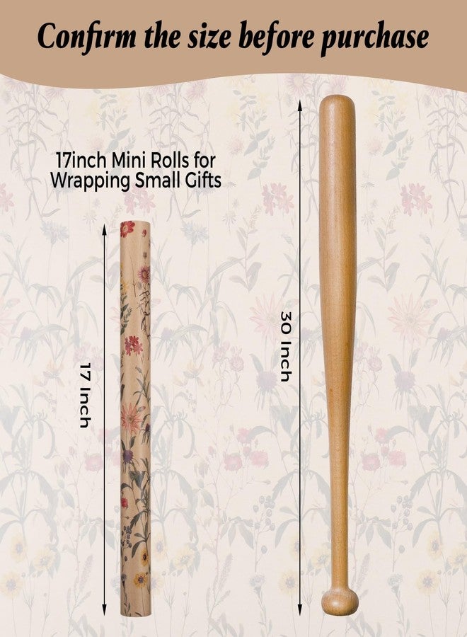 woric Floral Wrapping Paper Roll 17 Inch x 33 Feet Kraft Wildflower Gift Wrapping Paper for Women Girls, Mother's Day, Bridal Shower, Wedding, Baby Shower, Birthday, Spring Party Gifts - Image 3
