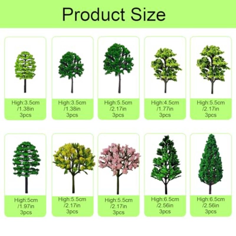 Model Building Trees Miniature Mini Landscape Pack of 30 Diorama Tree 3.5-6.5 cm Train Trees Artificial Trees Model Making for DIY Landscape Projects Model Railway Accessories - Image 2