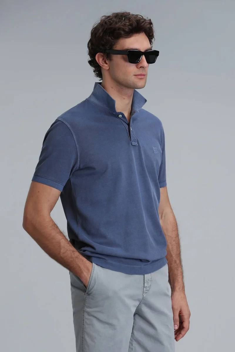 لوفيان Men's Vernon Smart Polo T-Shirt 111040163 Light Navy Blue