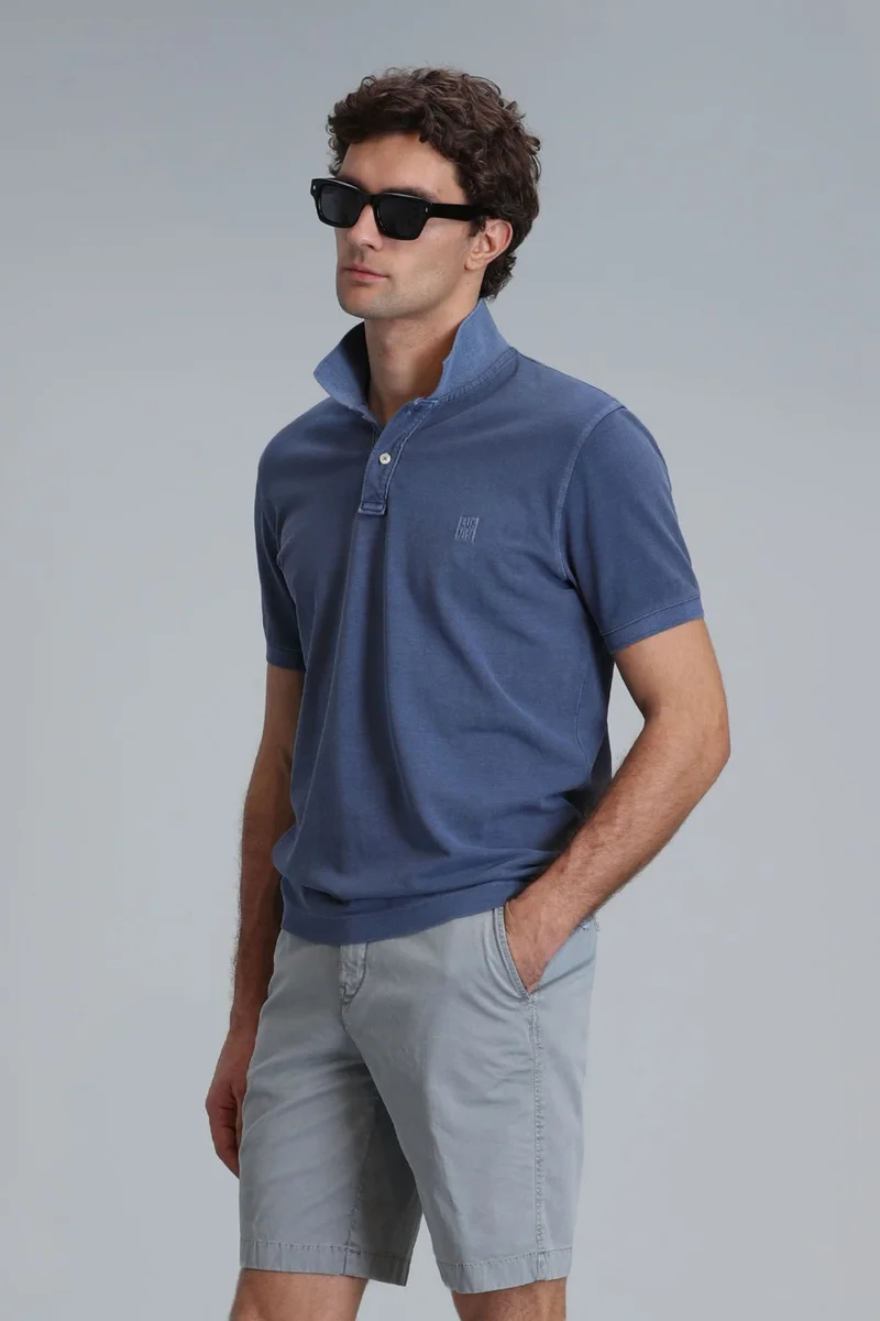 لوفيان Men's Vernon Smart Polo T-Shirt 111040163 Light Navy Blue