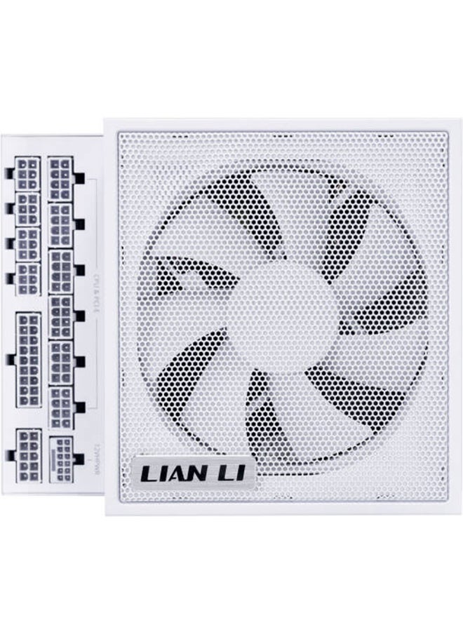 LIAN LI Edge L-Shape Fully Modular Power Supply, 1300W Power, 80 Plus Platinum Certification, 120mm FDB Fan, ATX 3.0 & 3.1 Compliant, PCIe 5.1 Support, Active PFC, EG1300.White  - Image 3