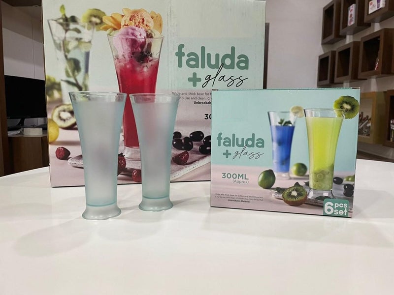 ZMOXY Unbreakable Plastic Glass for Water Juice Soft Drink Whisky Beer WineTransparent Glass Water Glass 300 MLSet of 6 FALUDA Glass - Image 5
