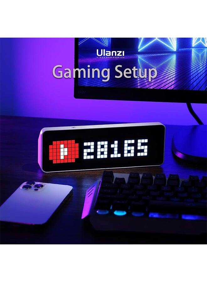 ULANZI TC001 Smart Pixel Clock, Gaming Setup Digital Alarm Clock with Weather - Awtrix Simulator - WiFi Connect, Social Media Counter, Retro Pixel Art Clock for Gaming Room,Bedside, Office Decor - Image 3