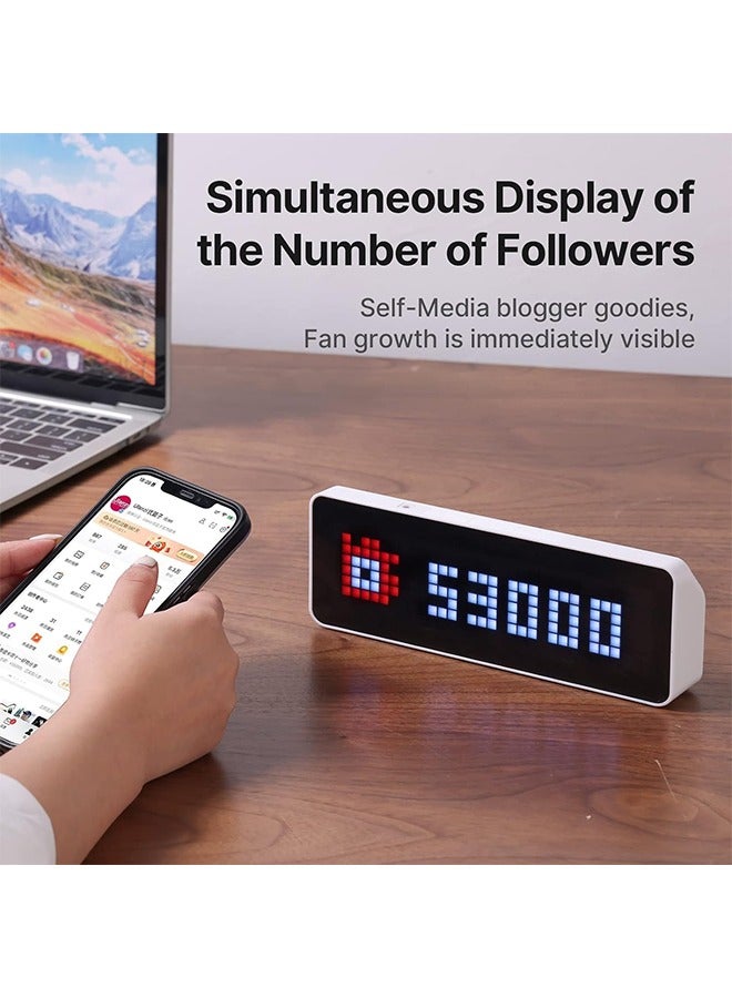 ULANZI TC001 Smart Pixel Clock, Gaming Setup Digital Alarm Clock with Weather - Awtrix Simulator - WiFi Connect, Social Media Counter, Retro Pixel Art Clock for Gaming Room,Bedside, Office Decor - Image 4