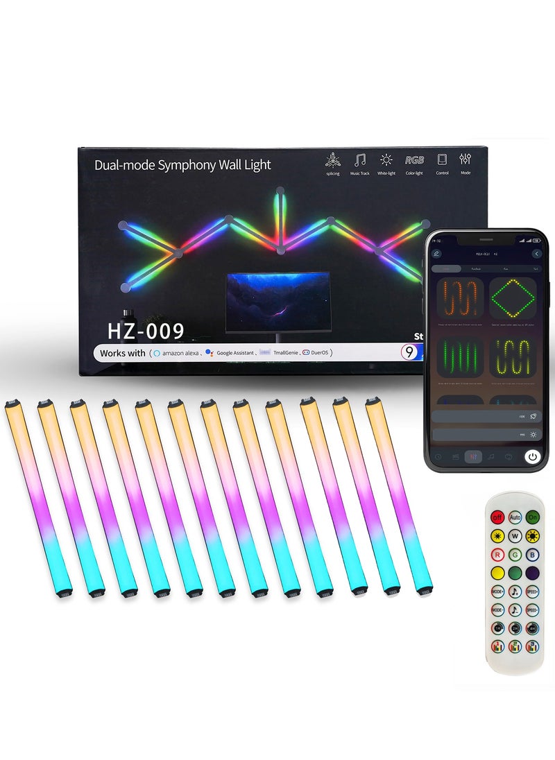 SIRKOLR SIRKOLR Smart LED Wall Lights,Music Sync Gaming Lights Works with Alexa and Google Assistant, DIY RGB Light Bar, LED Wall Lights for Bedroom  - Image 1