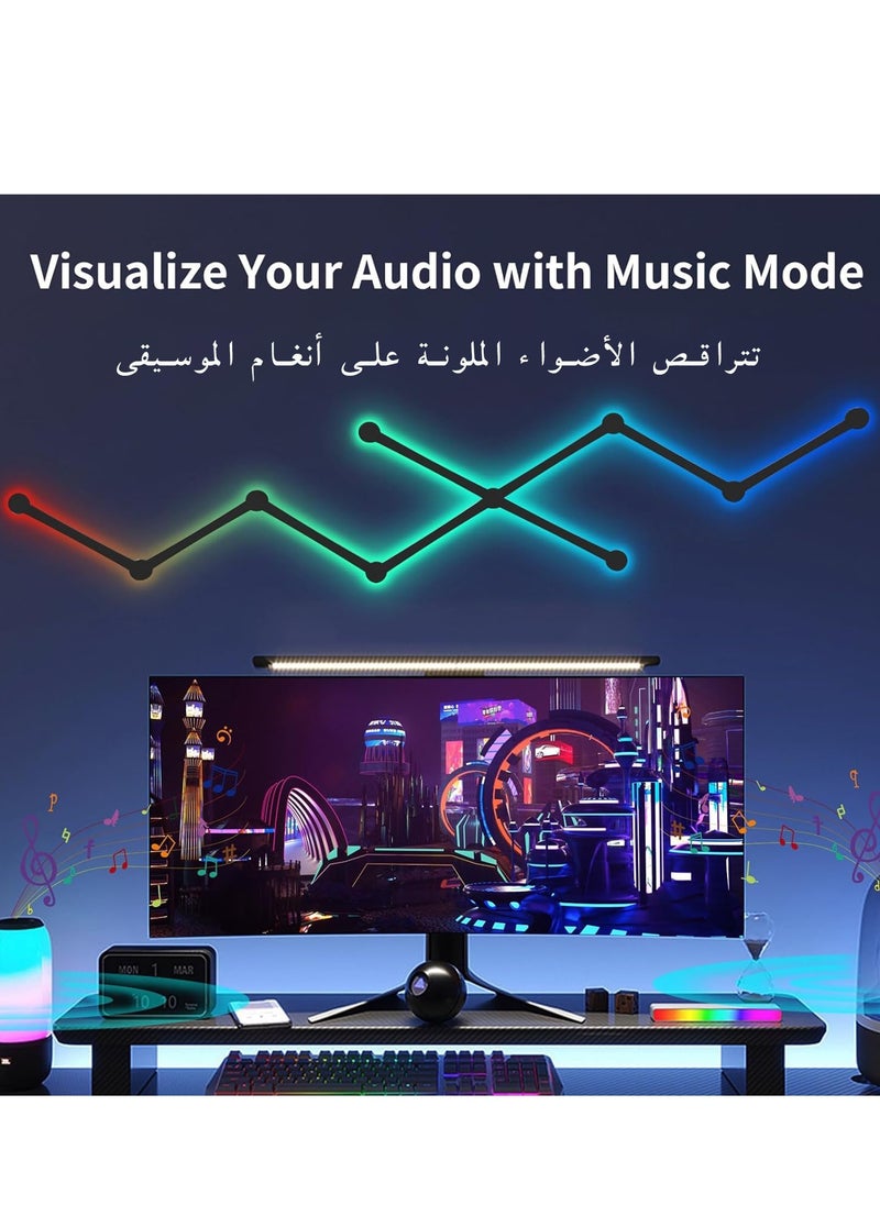 SIRKOLR SIRKOLR Smart LED Wall Lights,Music Sync Gaming Lights Works with Alexa and Google Assistant, DIY RGB Light Bar, LED Wall Lights for Bedroom  - Image 2