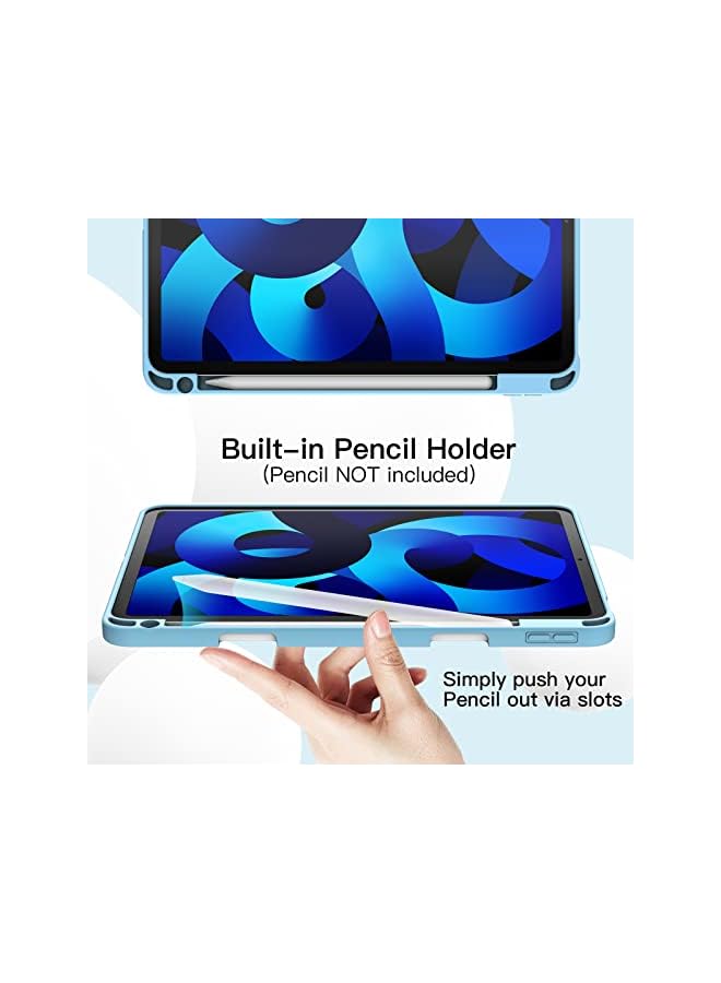 Jetech Case for iPad Air 5/4 (2022/2020 5th/4th Generation 10.9-Inch) with Pencil Holder, Support 2nd Pencil Charging, Slim Tablet Cover with Soft TPU Back, Auto Wake/Sleep (Blue) - Image 5