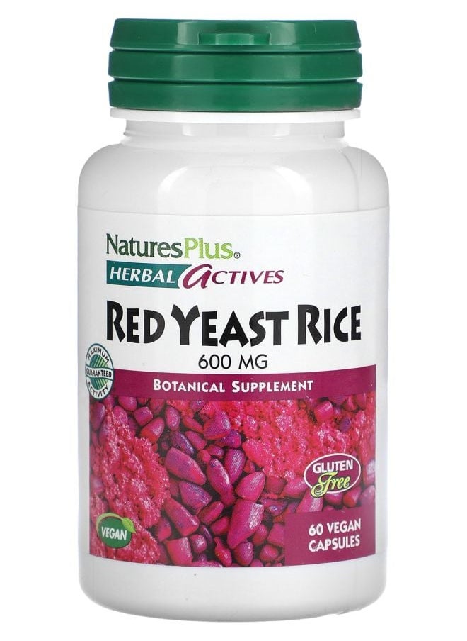 NaturesPlus Herbal Actives Red Yeast Rice 600 mg 60 Vegan Capsules 