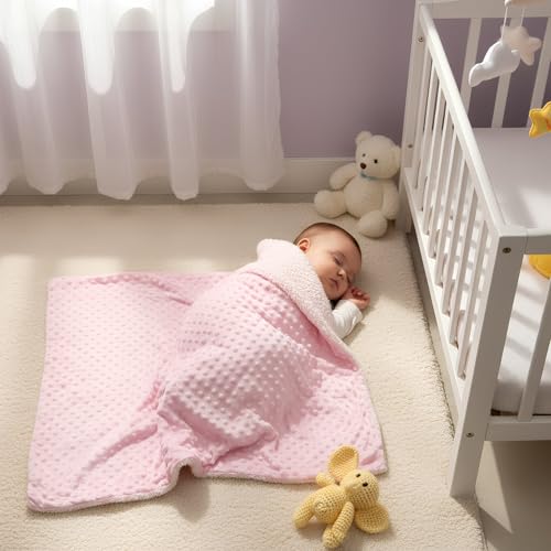 VOIDROP Dotted Bean Blanket – Luxuriously Soft and Cozy Baby Blanket | Premium Plush Comfort for Newborns, Infants, and Toddlers | Lightweight, Breathable Seasons - (Pink) - Image 4