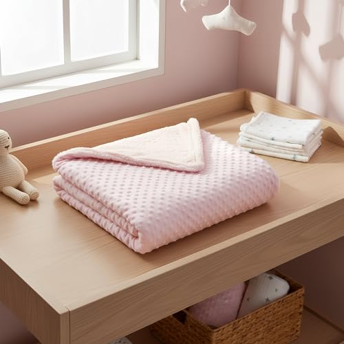 VOIDROP Dotted Bean Blanket – Luxuriously Soft and Cozy Baby Blanket | Premium Plush Comfort for Newborns, Infants, and Toddlers | Lightweight, Breathable Seasons - (Pink) - Image 2