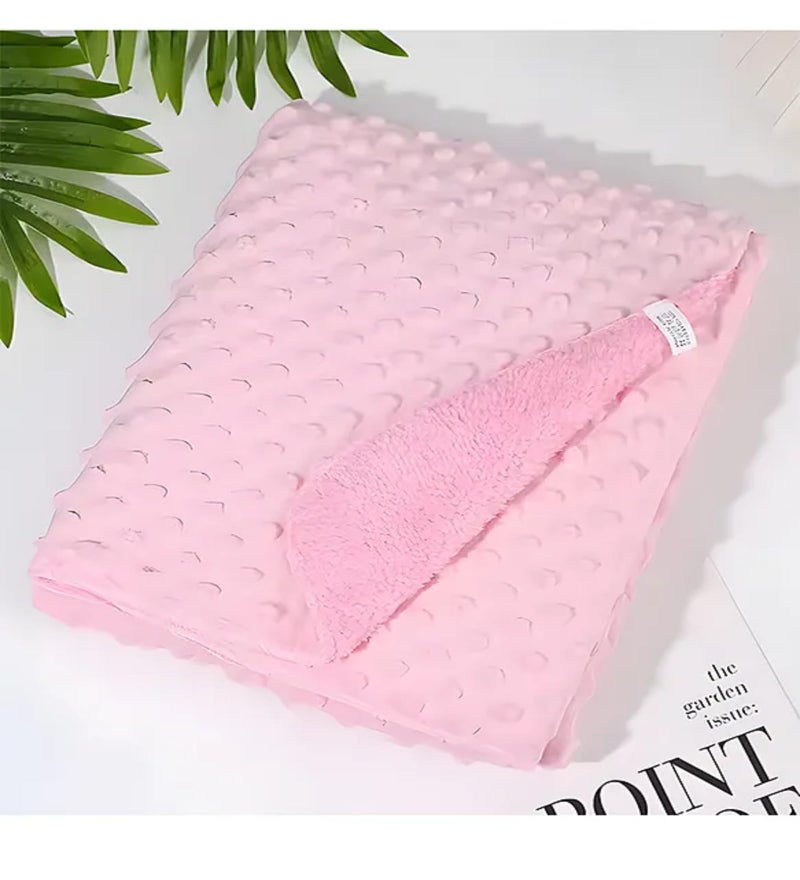 VOIDROP Dotted Bean Blanket – Luxuriously Soft and Cozy Baby Blanket | Premium Plush Comfort for Newborns, Infants, and Toddlers | Lightweight, Breathable Seasons - (Pink) - Image 3