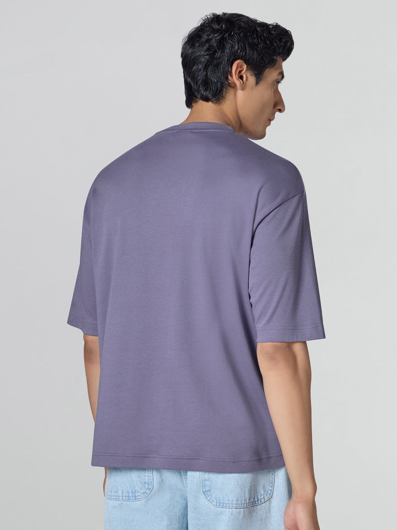 اكس واي اكس اكس تي شيرت XYXX Drift كبير الحجم للرجال من القطن سادة برقبة مستديرة وأكتاف منسدلة وأكمام نصفية - Image 5