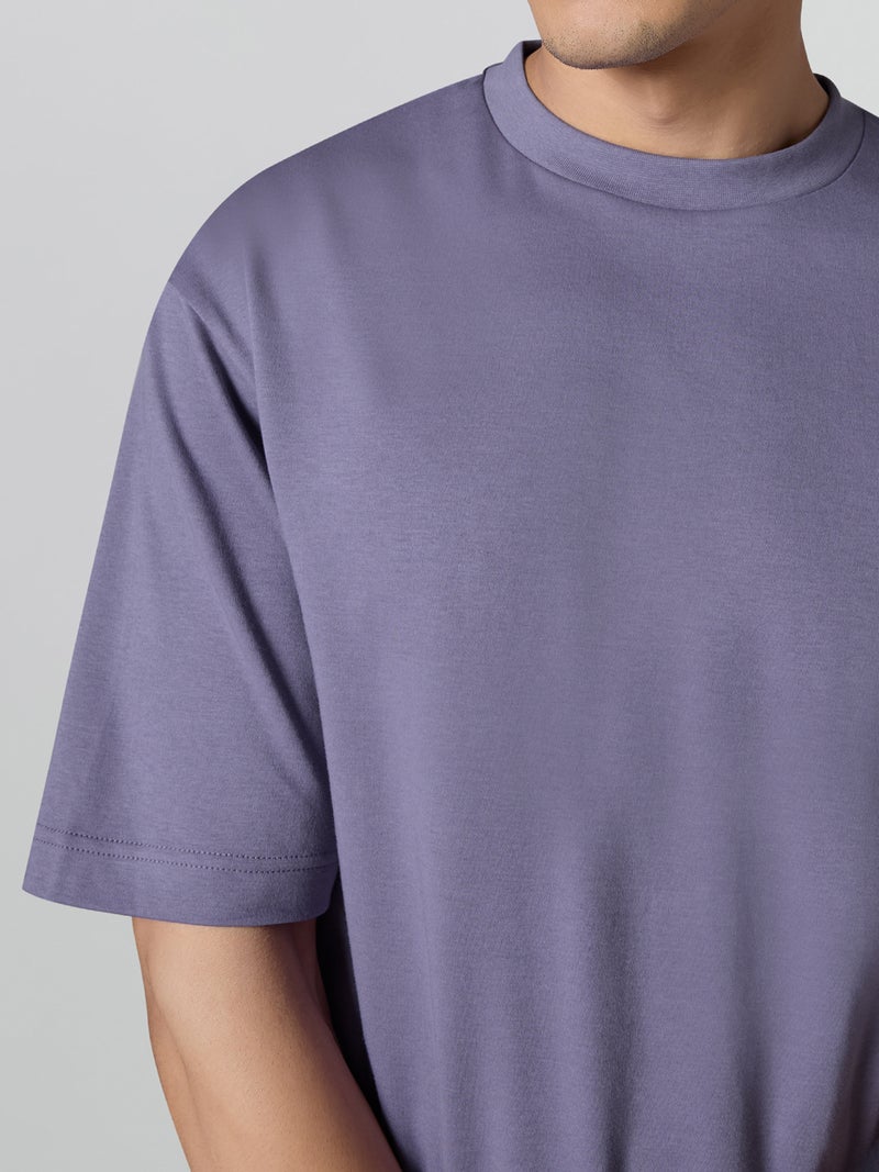 اكس واي اكس اكس تي شيرت XYXX Drift كبير الحجم للرجال من القطن سادة برقبة مستديرة وأكتاف منسدلة وأكمام نصفية - Image 4