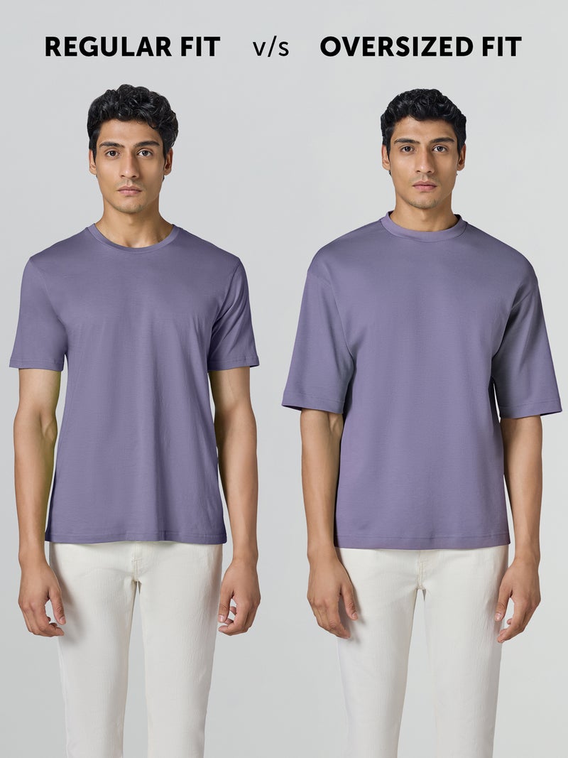 اكس واي اكس اكس تي شيرت XYXX Drift كبير الحجم للرجال من القطن سادة برقبة مستديرة وأكتاف منسدلة وأكمام نصفية - Image 2