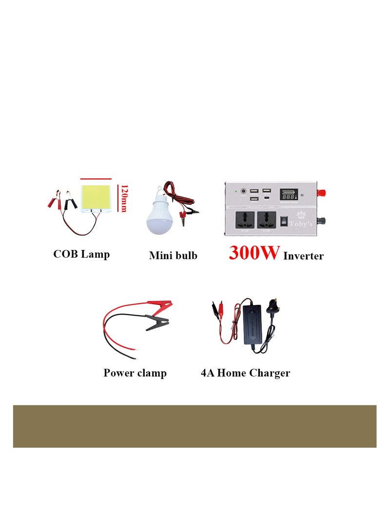 توبيز بطارية توبي BTY 30A بقوة 30000 مللي أمبير في الساعة ، بطارية قابلة لإعادة الشحن مع عاكس طاقة 300 واط أفضل للتخييم - Image 4