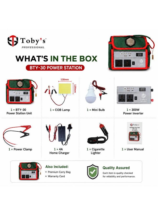 Toby's BTY 30A Battery 30000mAh Power, Rechargeable Battery With 300Watts Power Inverter Best For Camping - Image 3