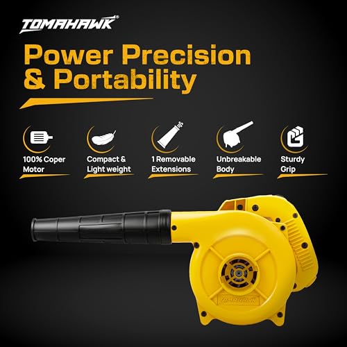 TOMAHAWK® 600W Electric Blower with 16,500 RPM Motor, 2.8m/min Powerful Airflow | High-Speed Handheld Dust Cleaner for Home, Office & Car (6 Month Warranty) - Image 5