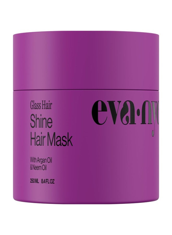 Eva NYC Anti-Frizz Hair Mask for Instant Shine - Argan Oil + Neem Oil - For High Gloss + Glassy Mirror-Like Shine - Nourishing Anti-Frizz Hair Product - Warm Vanilla Scent - 8.4 fl oz - Image 1