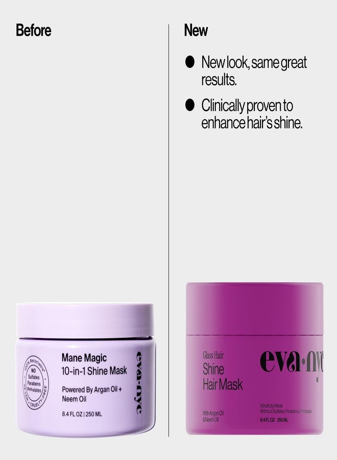 Eva NYC Anti-Frizz Hair Mask for Instant Shine - Argan Oil + Neem Oil - For High Gloss + Glassy Mirror-Like Shine - Nourishing Anti-Frizz Hair Product - Warm Vanilla Scent - 8.4 fl oz - Image 3