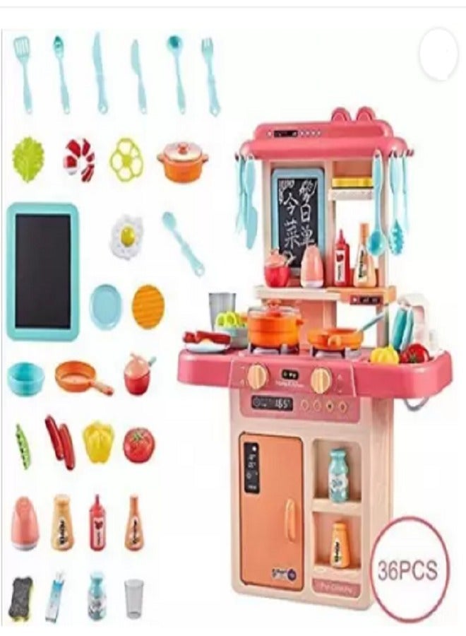 kitchen Set 36 Pcs Fashion Kitchenset For Girls | Role Play Toy Height : 63cm - Length : 45.5cm - Width : 22cm - Image 1