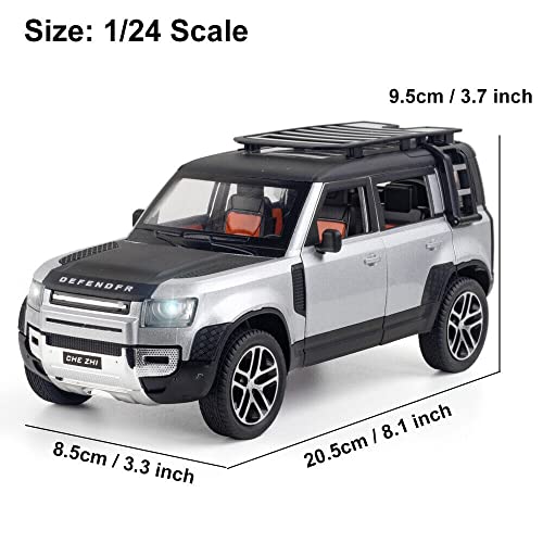 UKAXA 1:24 Scale Die cast Metal Toy Car for Kid Model Defender Pull Back Metal Cars with 4 Openable Doors Light and Musical Sound (Pack of 1_Multi) - Image 2