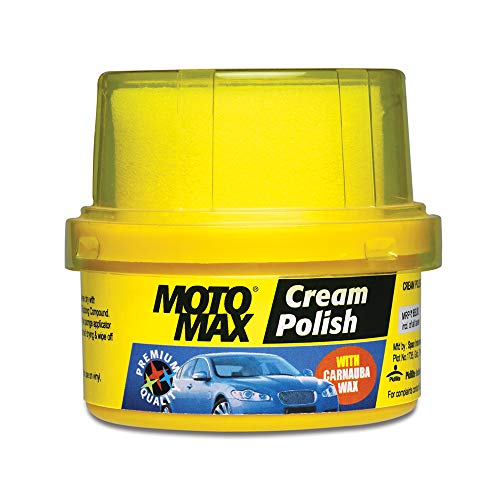 Motomax Cream Polish, 60gm with Carnuba Wax, with Sponge, Clean Polish Shine Cars, Bike, Motorcycle| Long term Protection from pollutant, rain water repellant | Shine painted, plastic & metal surfaces - Image 1
