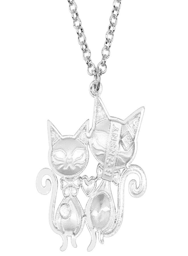 BONSNY Valentine's Day Enamel Rhinestone Couples Cat Necklaces Pendant Original Design for Women Jewelry - Image 5