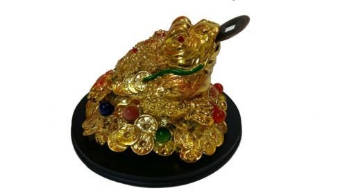 RIPE INDIA RIPE INDIA Three Leg Money Frog with Base Big Size for Wealth Prosperity - Image 1