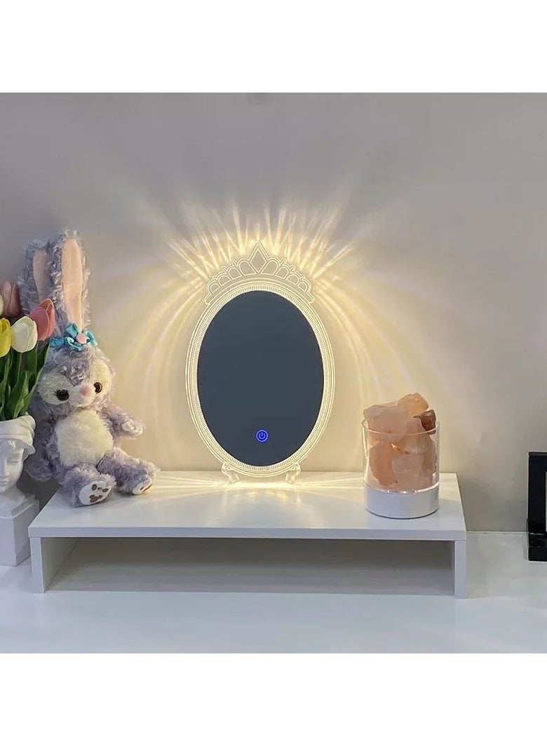 Led Makeup Vanity Mirror With USB 3 Color Adjustment Cosmetic Mirror Lighted white Light, Warm white Combination, Hight Quality Mirror  - Image 1