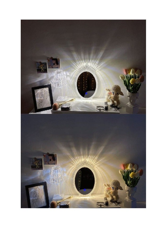 Led Makeup Vanity Mirror With USB 3 Color Adjustment Cosmetic Mirror Lighted white Light, Warm white Combination, Hight Quality Mirror  - Image 2