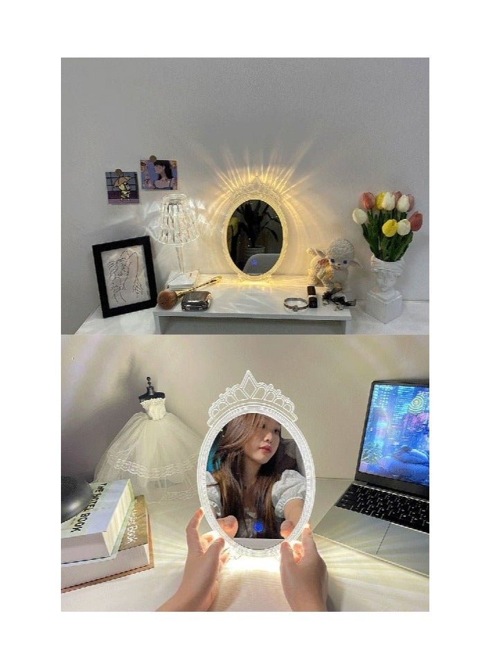 Led Makeup Vanity Mirror With USB 3 Color Adjustment Cosmetic Mirror Lighted white Light, Warm white Combination, Hight Quality Mirror  - Image 3