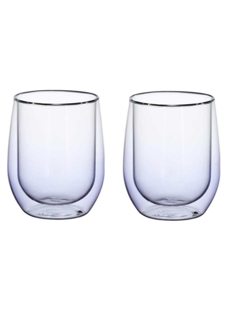 BLACKSTONE 2-Piece Double Wall Glass Tea Coffee Cups Set Color 300 ml - Image 1