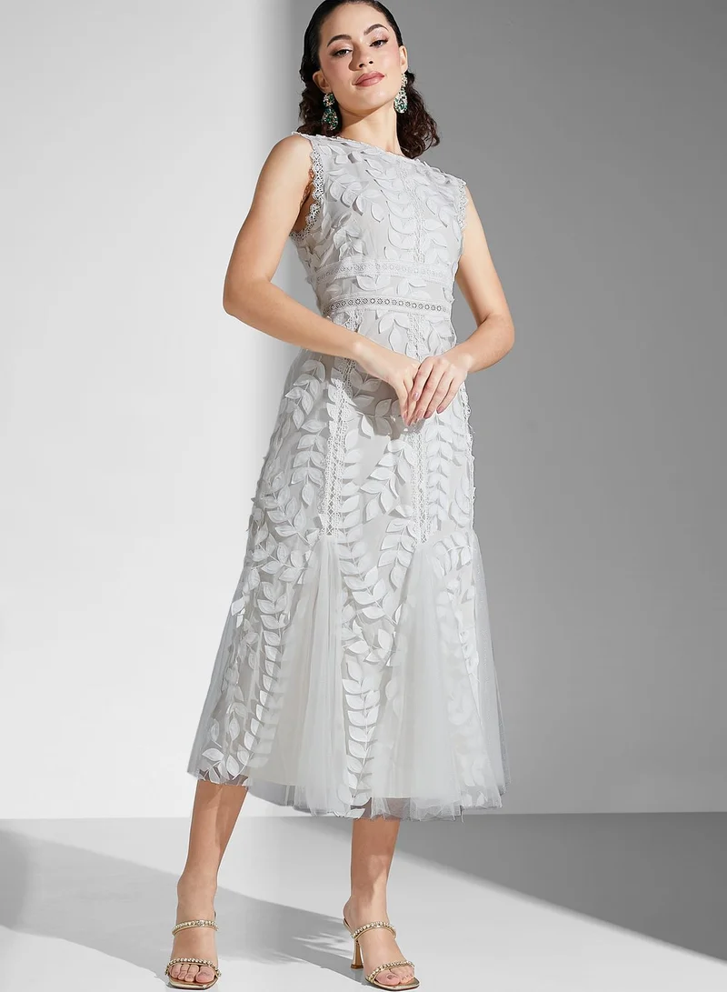 Just Me Crew Neck Midi Dress