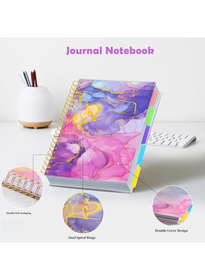 Kutoda 5 Subject Notebook for Work with Removable Dividers Tabs, Large 8.5" x 11 Spiral Lined Notebooks for School Note Taking & Organizer, A4 240 Pages College Ruled Journal for Women & Writing, Purple - Image 5