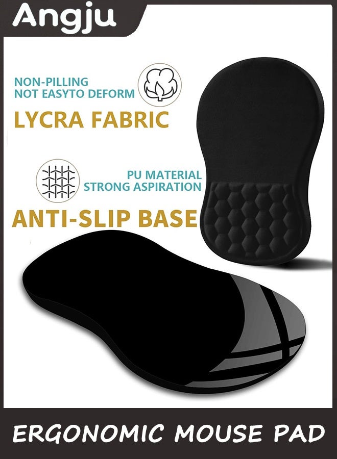 Angju Ergonomic Mouse Pad Wrist Support with Massage Design, Wrist Rest Pain Relief Mousepad with Memory Foam&Non-Slip PU Base, Mouse Pads for Wireless Mouse & Desk - Image 2