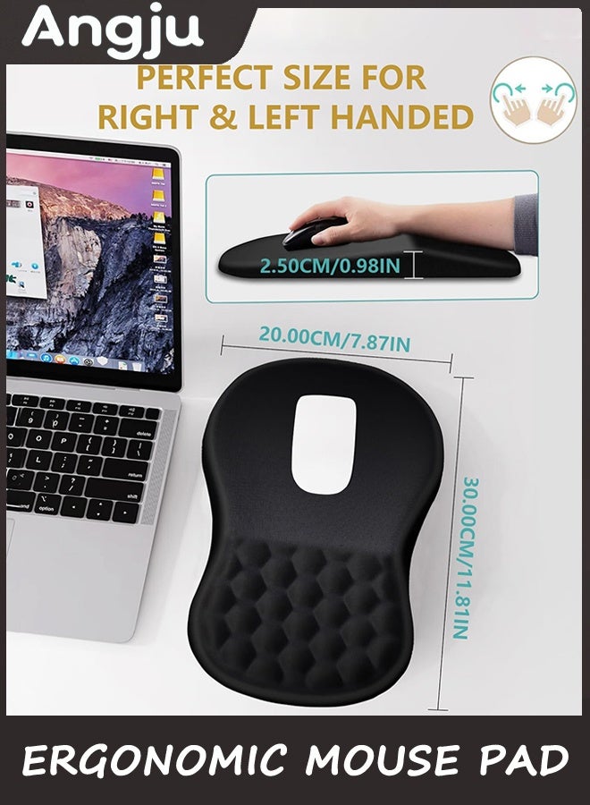 Angju Ergonomic Mouse Pad Wrist Support with Massage Design, Wrist Rest Pain Relief Mousepad with Memory Foam&Non-Slip PU Base, Mouse Pads for Wireless Mouse & Desk - Image 5