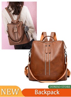 Generic Backpack Purse Leathe Backpack for Women Anti-theft Bookbag Purse Fashion Shoulder Backpack Convertible Large Travel Ladies Designer Fashion Casual College Shoulder Bag  - Image 1