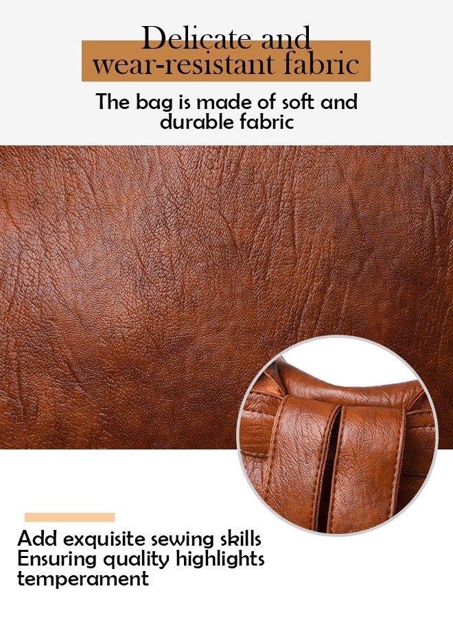 Backpack Purse Leathe Backpack for Women Anti-theft Bookbag Purse Fashion Shoulder Backpack Convertible Large Travel Ladies Designer Fashion Casual College Shoulder Bag  - Image 4