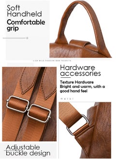 Generic Backpack Purse Leathe Backpack for Women Anti-theft Bookbag Purse Fashion Shoulder Backpack Convertible Large Travel Ladies Designer Fashion Casual College Shoulder Bag  - Image 5