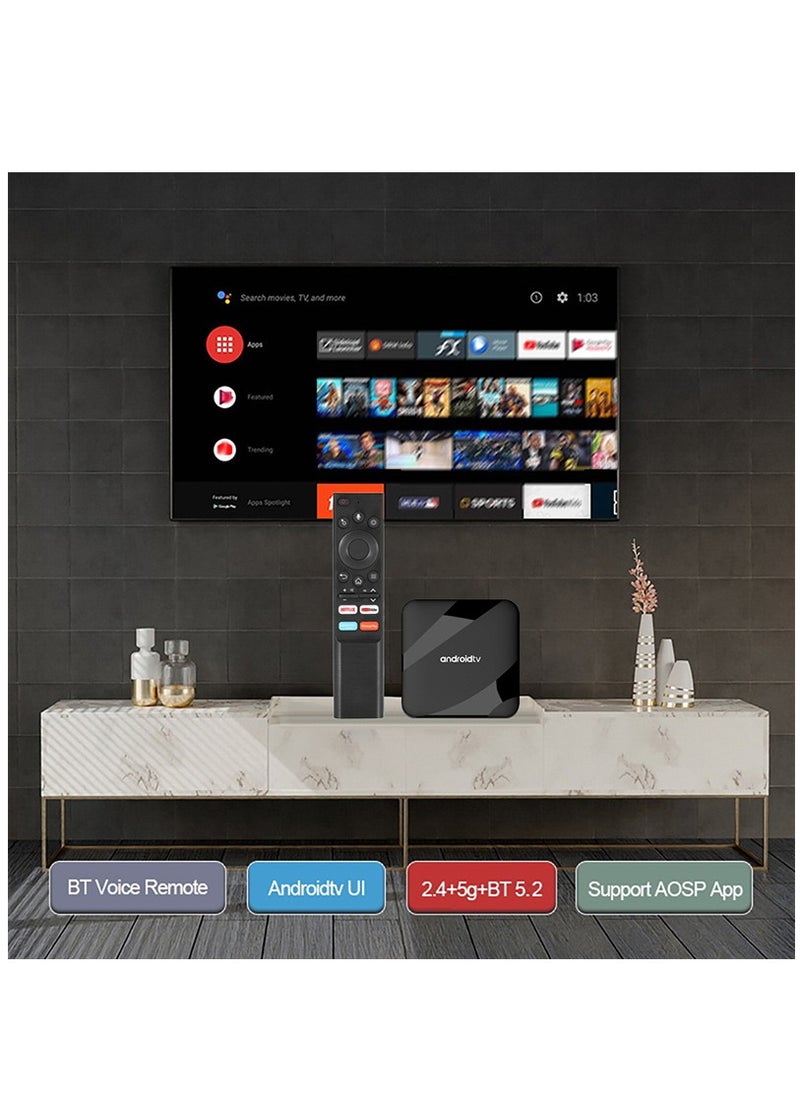 AirYoung - 8K Smart TV Box ATV W2 Android 14.0 OS Amlogic S905W2 Set Top Boxes with 5G WiFi Bluetooth 5.2 & Voice Remote - Image 1